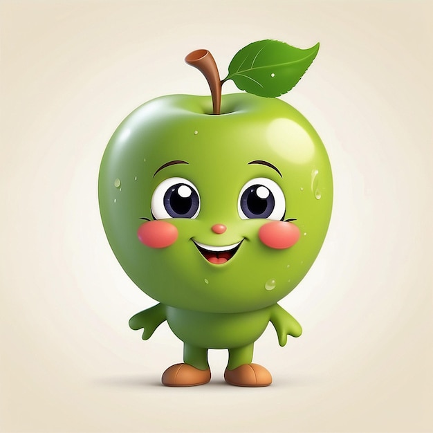 3d cartoon apple character