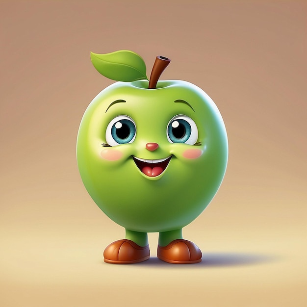 3d cartoon apple character