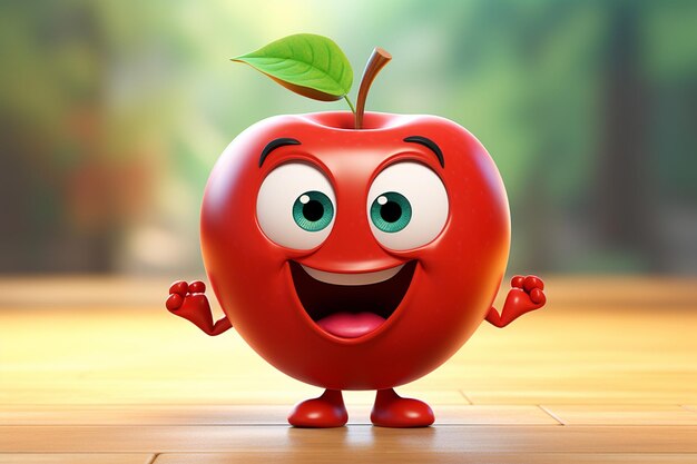 Foto personaggio dei cartoni animati di mela 3d
