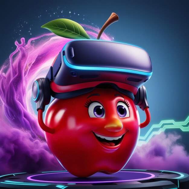 3d cartoon apple illustration
