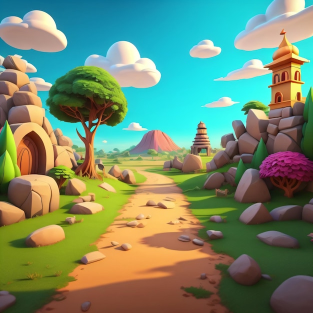 3d cartoon background for animation