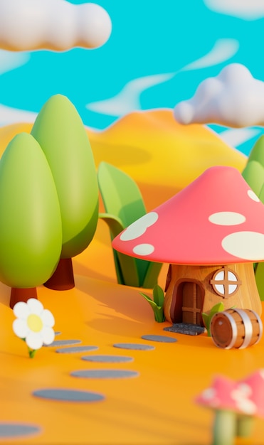 3d cartoon background for children