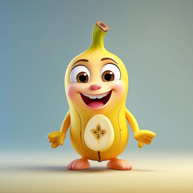 3D cartoon bananen personage