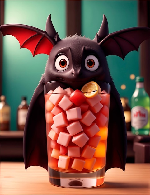 3D cartoon bat character