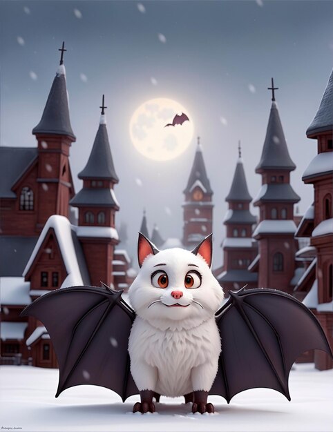 3D cartoon bat character