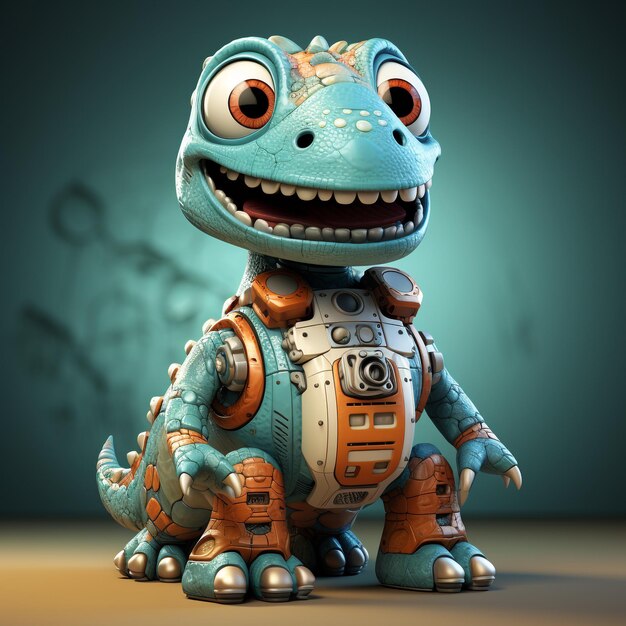 3D cartoon Brontosaurus robot