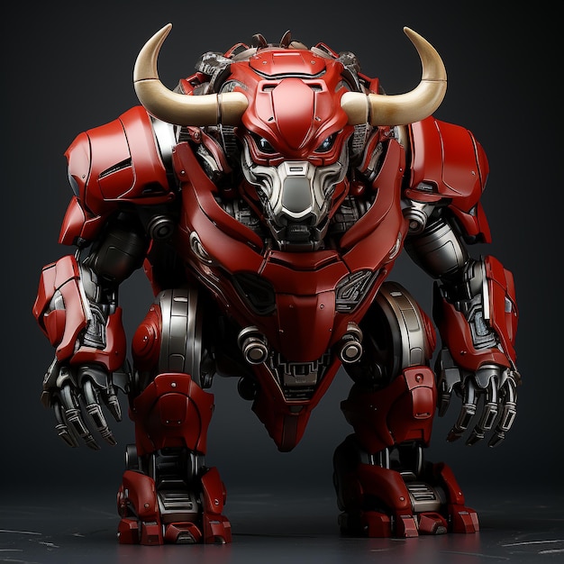 3D cartoon bull robot