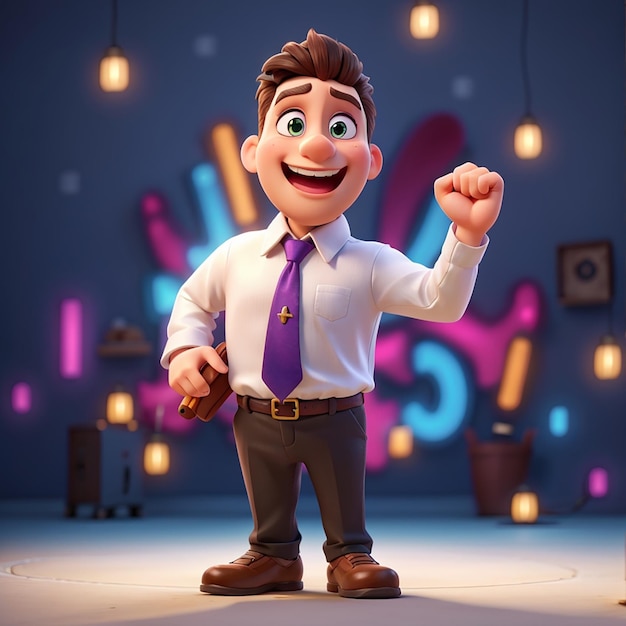 3D мультипликационный деловой персонаж