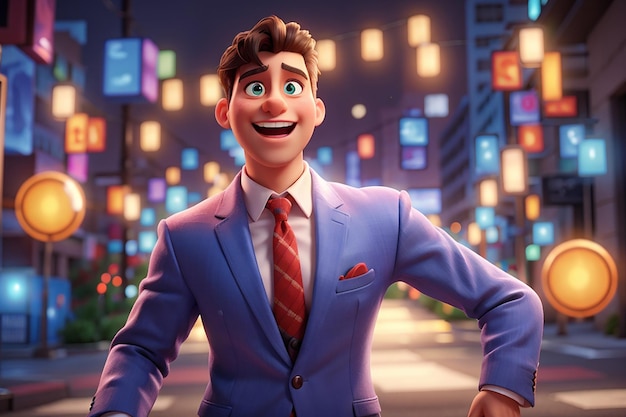 3d cartoon business character