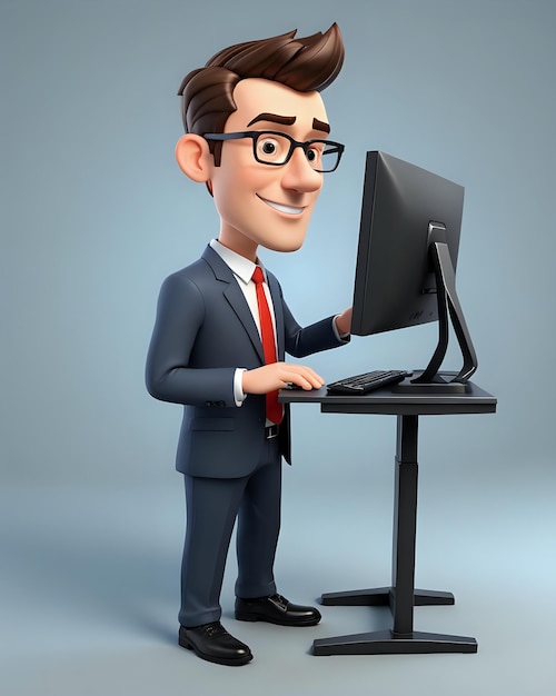 Photo 3d cartoon business man