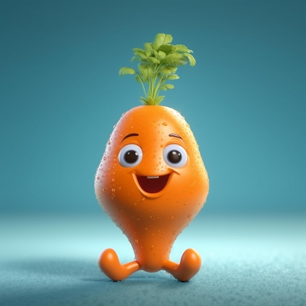 3d cartoon carrot character