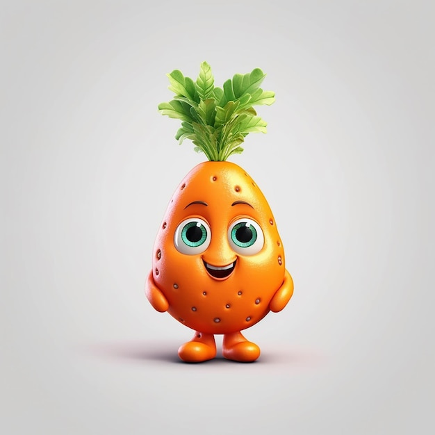 3d cartoon carrot character