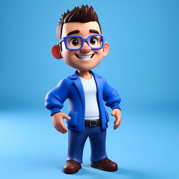 Photo 3d cartoon character 3d happy cartoon illustration 3d cartoon funny character cartoon for kids