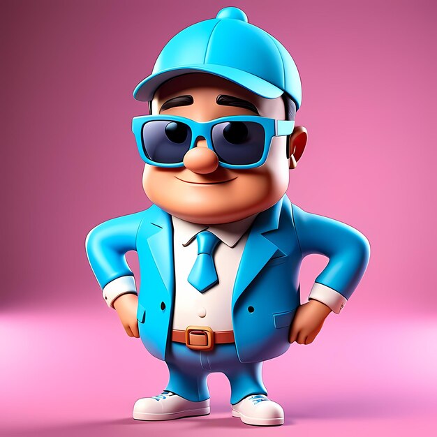 Photo 3d cartoon character 3d happy cartoon illustration 3d cartoon funny character cartoon for kids