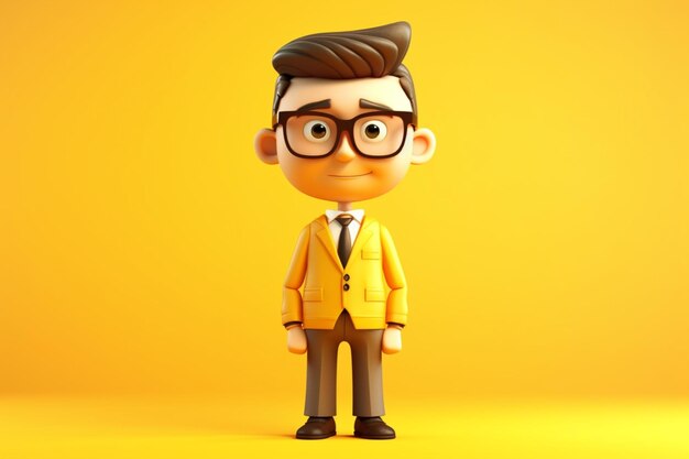 3d cartoon character of a businessman