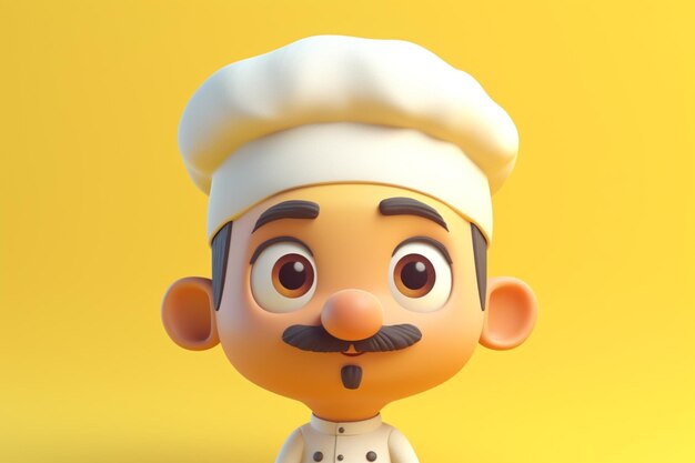 3d cartoon character of a chef