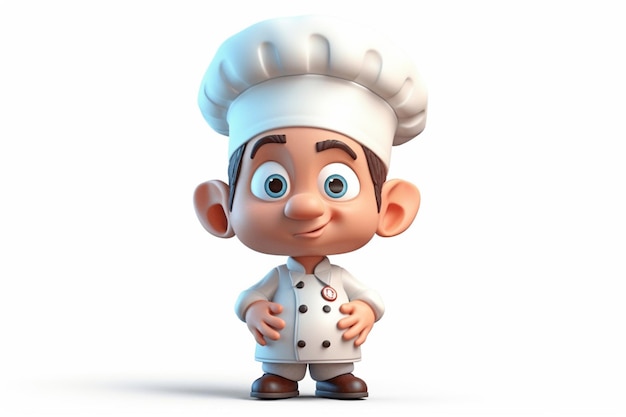 3d cartoon character of a chef