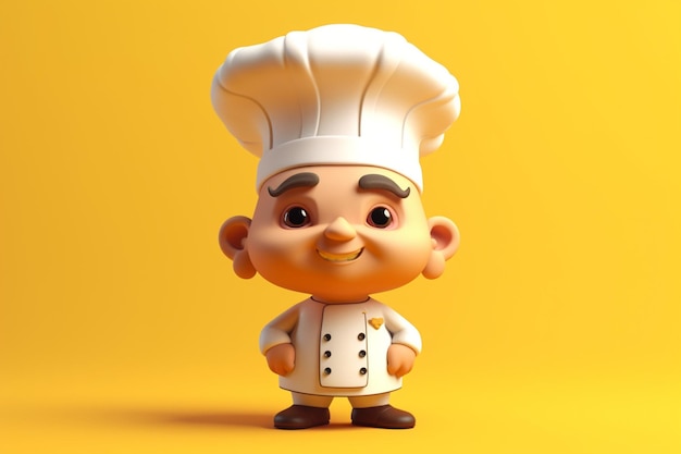 요리사의 3d 만화 캐릭터