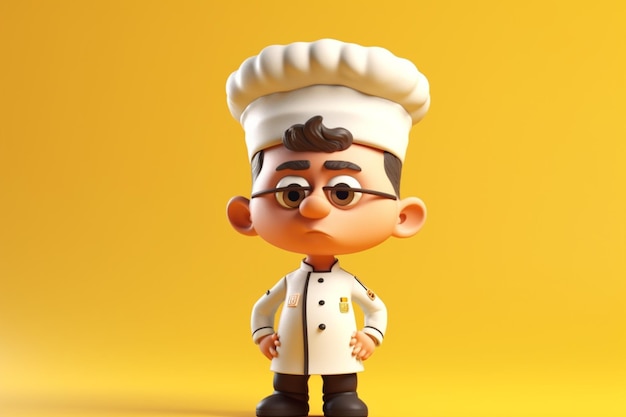 3d cartoon character of a chef