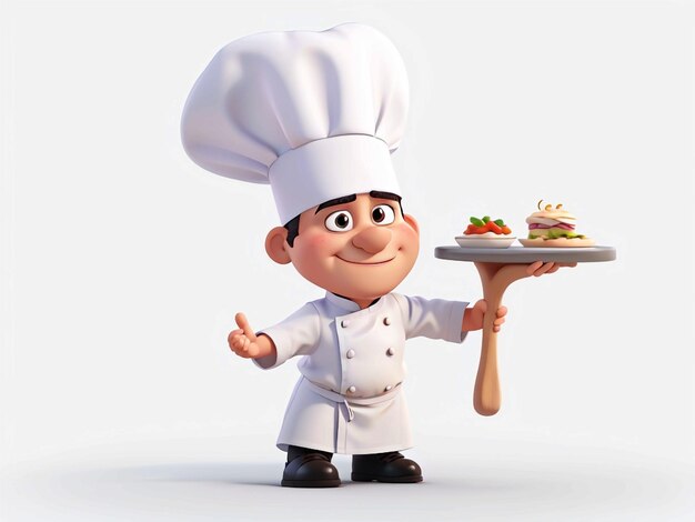 3d cartoon character of a chef