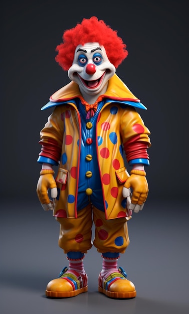 Photo 3d cartoon character of a clown