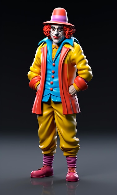 Photo 3d cartoon character of a clown