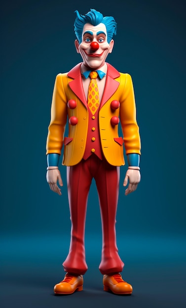 3d cartoon character of a Clown