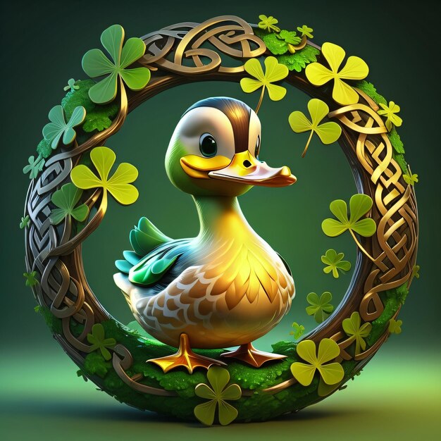 Photo 3d cartoon character duck for animation