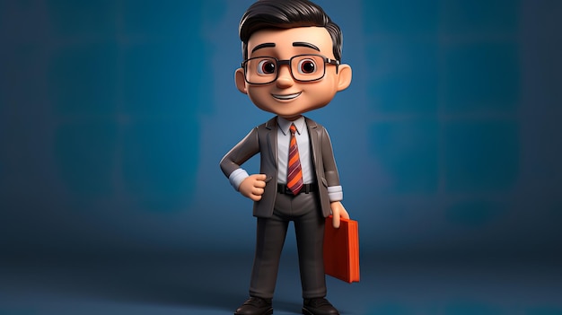 3D cartoon character of an entrepreneur generated by AI