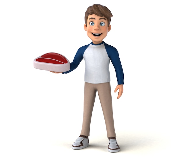 3D cartoon character fun teenager