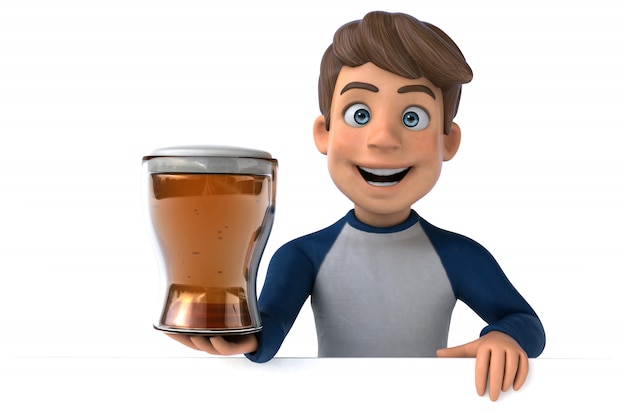 3D cartoon character fun teenager