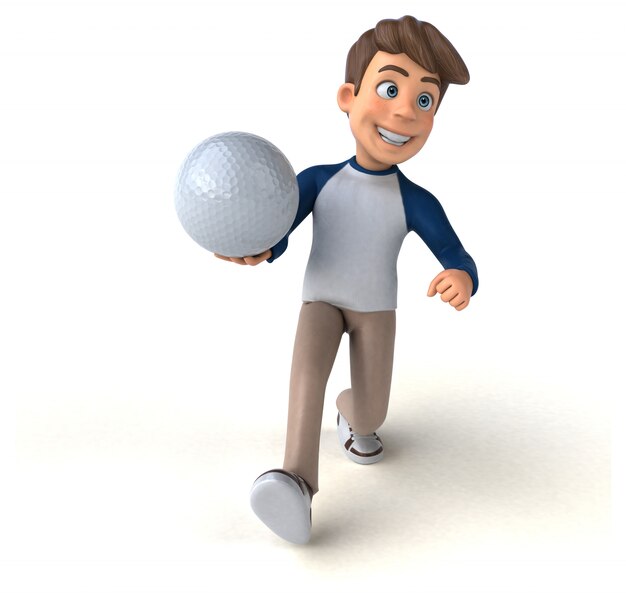 3D cartoon character fun teenager