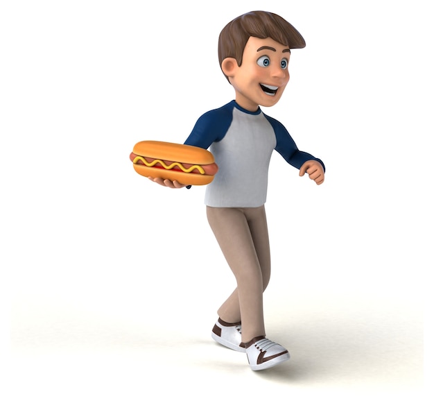 3D cartoon character fun teenager