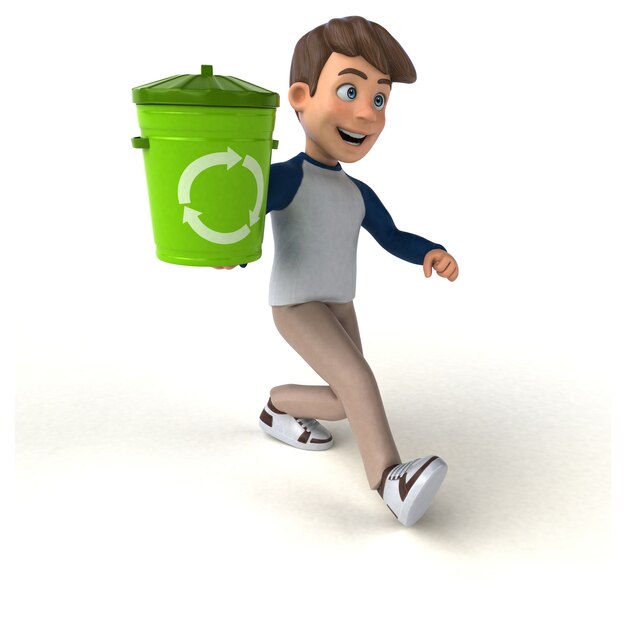 3D cartoon character fun teenager