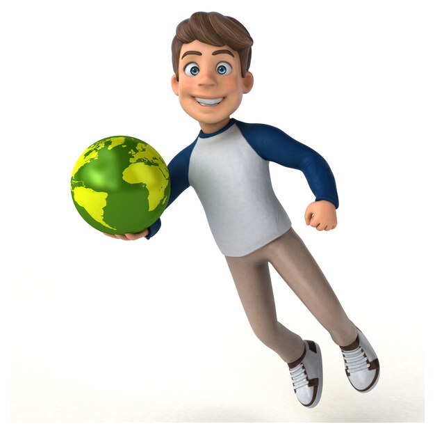 3D cartoon character fun teenager