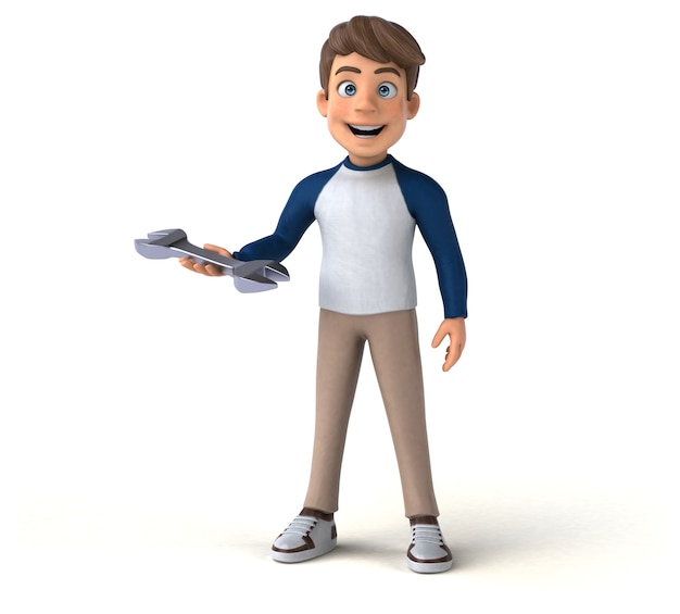 3D cartoon character fun teenager