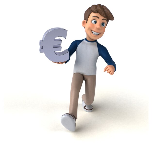 3D cartoon character fun teenager