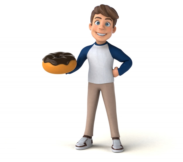 3D cartoon character fun teenager