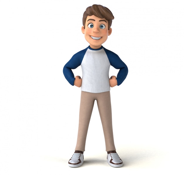 3D cartoon character fun teenager