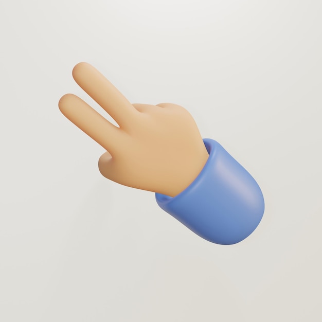 Photo 3d cartoon character hand pointing gesture