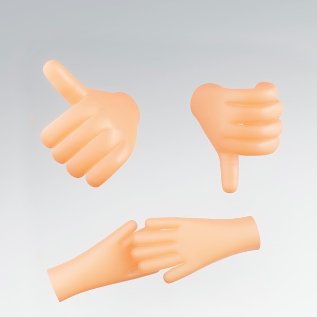 3d cartoon character hand pointing gesture