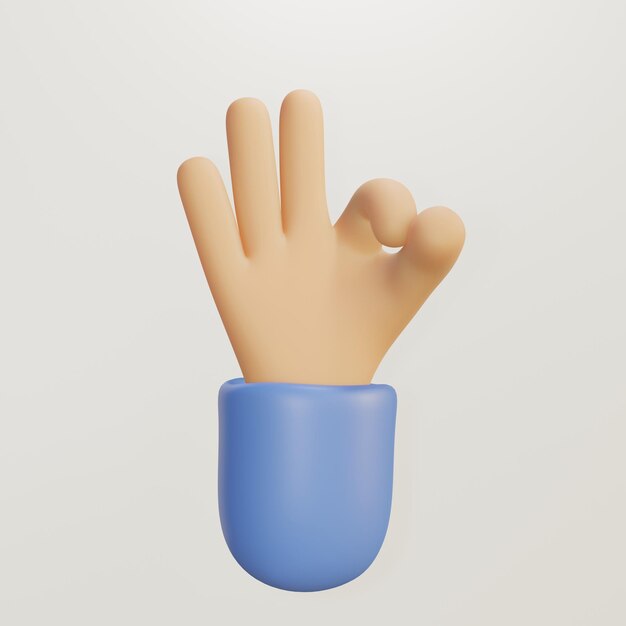 3d cartoon character hand pointing gesture