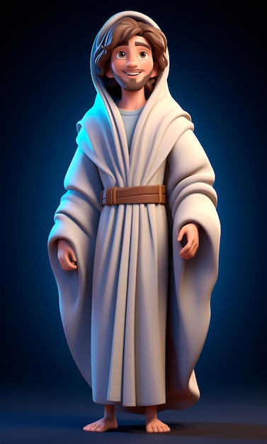 3D cartoon character of Jesus Christ