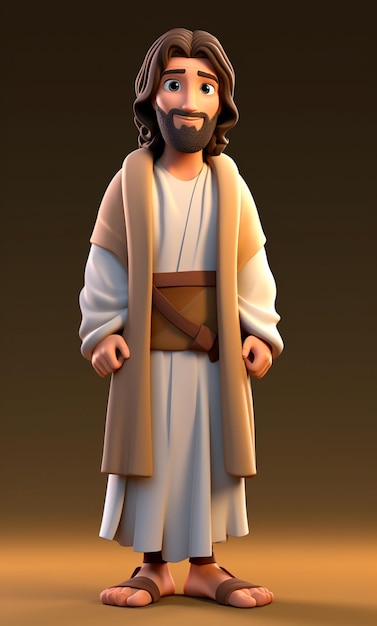 Foto personaggio dei cartoni animati 3d di gesù cristo