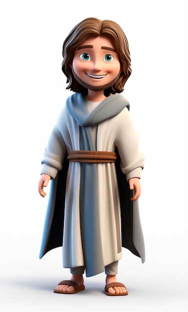 Photo 3d cartoon character of jesus christ