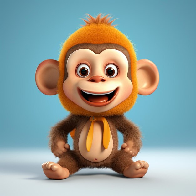 3d cartoon character of monkey