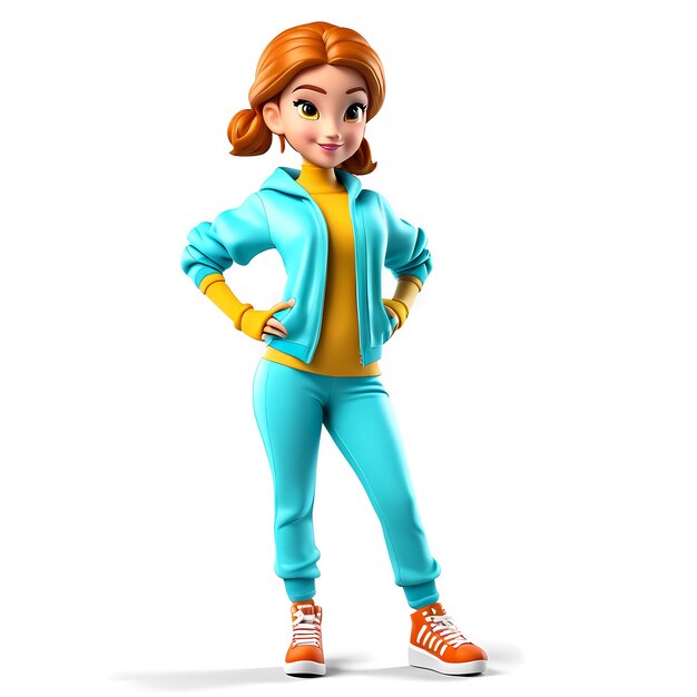 3d cartoon character white background 3d cartoon characters wearing stylish fashionable clothes