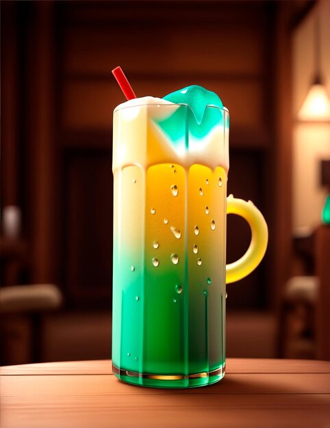 3D cartoon cold drink