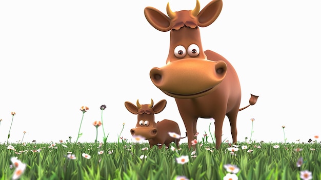 3d cartoon cute bongo and baby