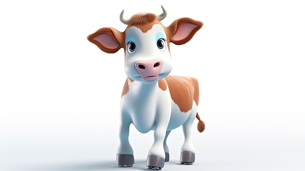 Photo 3d cartoon cute cow